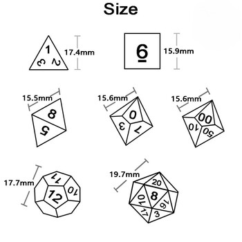 D10 Παιχνίδια ρόλων Dice Role DND D10 Dice (0-9) Μικτά χρώματα Glittery Effect Μοναδικό στυλ γραμματοσειράς ρετρό για αξεσουάρ επιτραπέζιων παιχνιδιών RPG