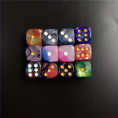 12 τεμάχια/σετ 16 mm/0,63 ιντσών Παιχνίδι παζλ Διχρωμία με ζάρια Color Dot Ακρυλικό Διασκεδαστικό Διασκεδαστικό Παιχνίδι Ζάρια υψηλής ποιότητας