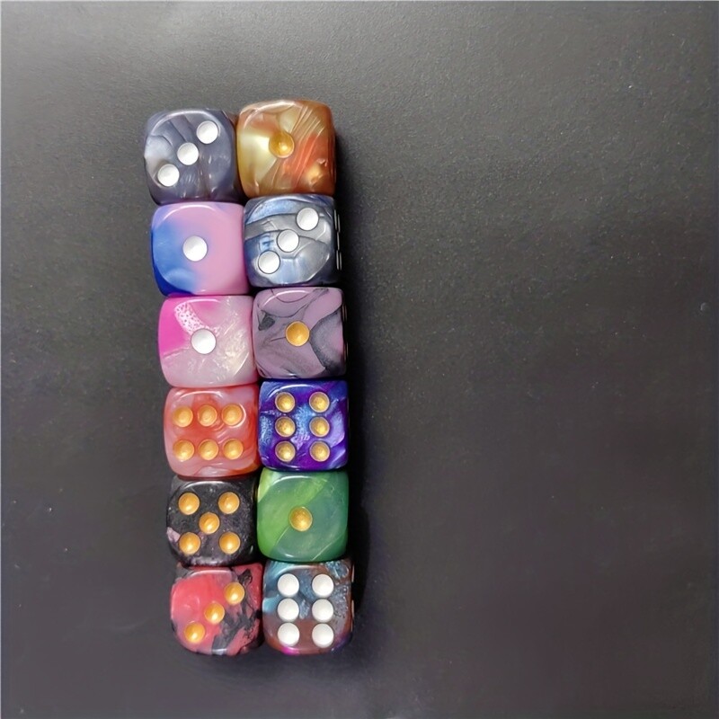 12 τεμάχια/σετ 16 mm/0,63 ιντσών Παιχνίδι παζλ Διχρωμία με ζάρια Color Dot Ακρυλικό Διασκεδαστικό Διασκεδαστικό Παιχνίδι Ζάρια υψηλής ποιότητας