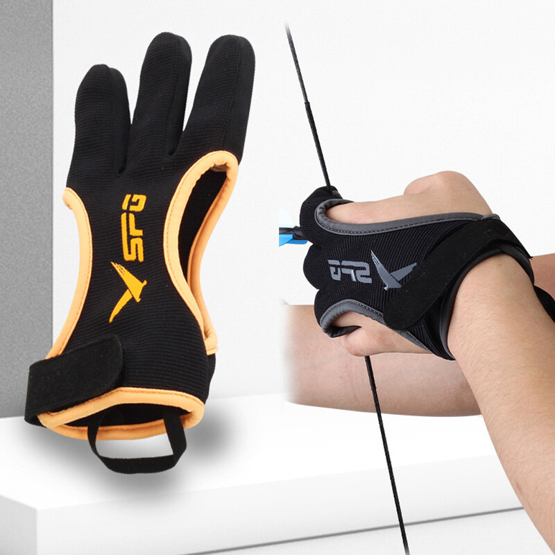 Rukavice za streličarstvo na otvorenom s 3 prsta, ergonomskog dizajna, podebljani, podesivi protuklizni štitnik, pribor za streličarstvo