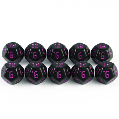 Neprozirne poliedarske kockice 10 kom. 12-strane kockice za igre s kockicama za podučavanje matematike/stolne igre/pribor za darove za zabavu