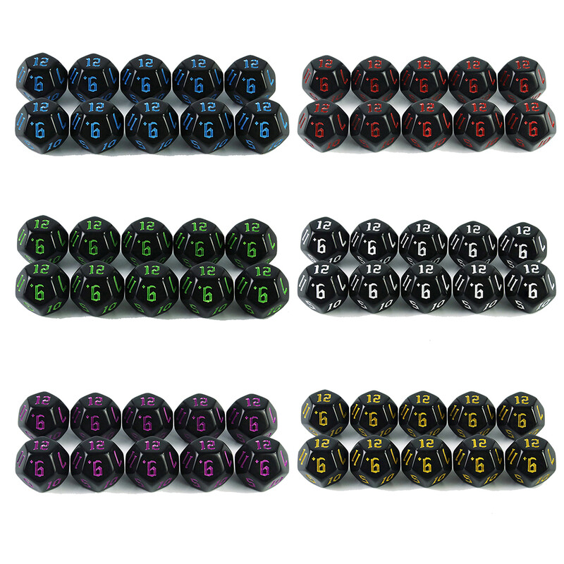 Neprozirne poliedarske kockice 10 kom. 12-strane kockice za igre s kockicama za podučavanje matematike/stolne igre/pribor za darove za zabavu