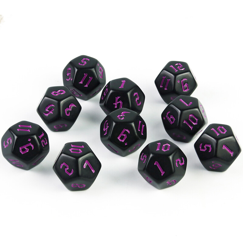 Neprozirne poliedarske kockice 10 kom. 12-strane kockice za igre s kockicama za podučavanje matematike/stolne igre/pribor za darove za zabavu