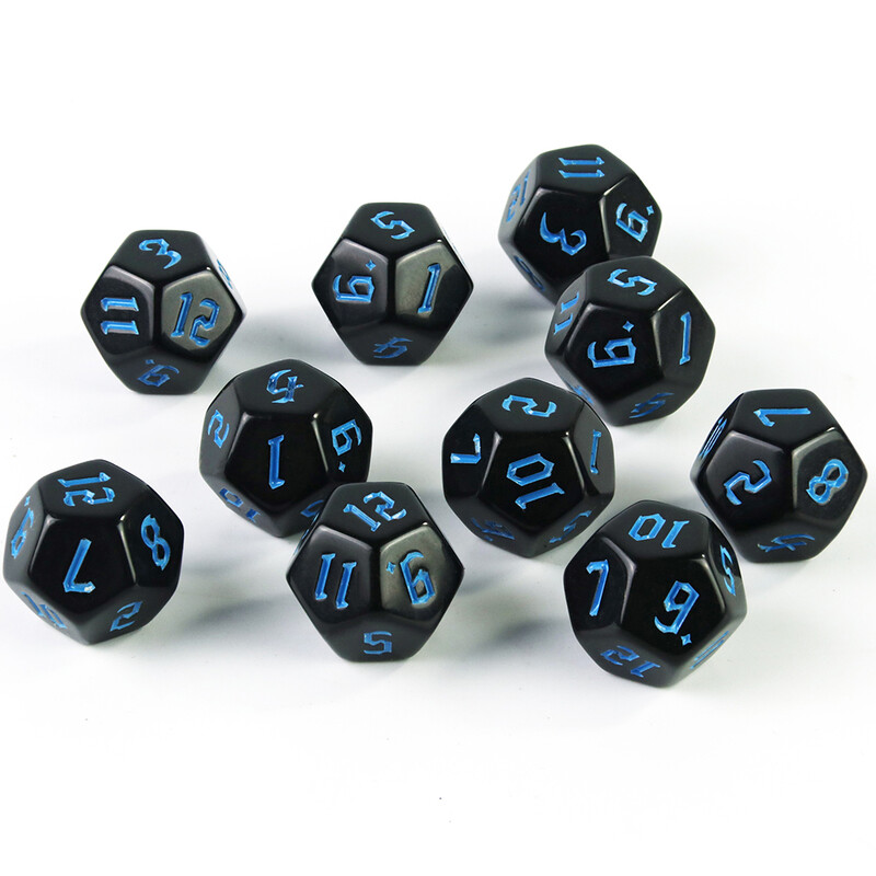 Neprozirne poliedarske kockice 10 kom. 12-strane kockice za igre s kockicama za podučavanje matematike/stolne igre/pribor za darove za zabavu