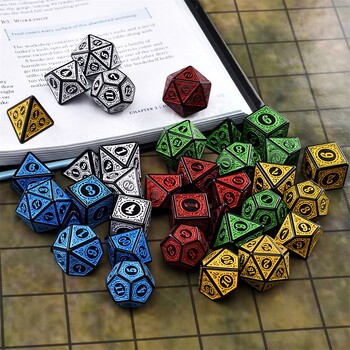 Многостранни 7-Die Dice Set Game Dice For TRPG DND Accessories Polyhedral D4 D6 D8 D10 D12 D20 Dice For Board Game Math Game