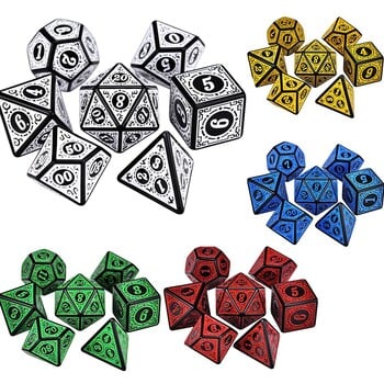 Многостранни 7-Die Dice Set Game Dice For TRPG DND Accessories Polyhedral D4 D6 D8 D10 D12 D20 Dice For Board Game Math Game