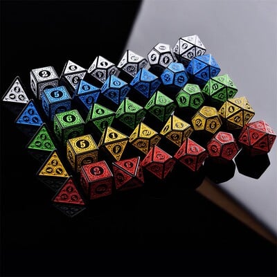 Многостранни 7-Die Dice Set Game Dice For TRPG DND Accessories Polyhedral D4 D6 D8 D10 D12 D20 Dice For Board Game Math Game