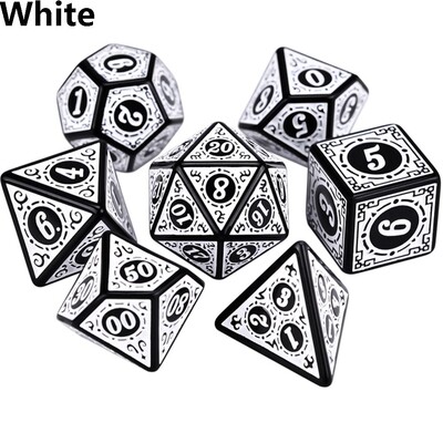 Višestrani set kockica sa 7 kockica Kockice za igru TRPG DND Dodaci Poliedral D4 D6 D8 D10 D12 D20 Kockice za društvenu kartašku igru Matematička igra