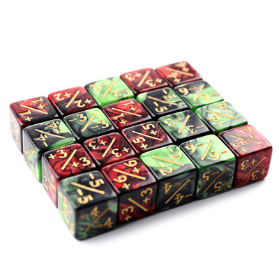 10Pcs 16mm 6 странични броячи за зарове +1/-1 зарове Детска играчка за броене на зарове за MTG Card Gaming Token Loyalty Dice