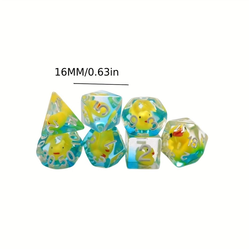 Set kockica za društvenu igru Žuta patka od 7 dijelova Višestrana stolna igra Kockice za igranje uloga RPG kockice Božićni dar