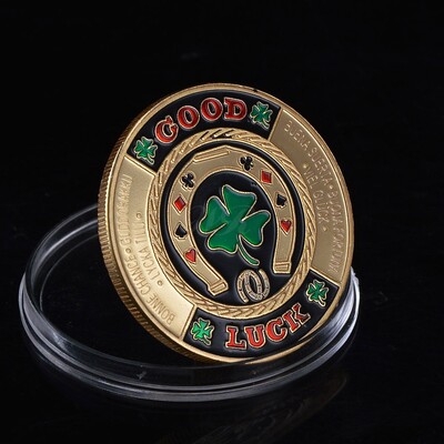 Pokera kartes aizsargs aizsargs Pokera kārts metāla suvenīrs Laimes monēta Pokera spēles Hold`em piederumi Mikroshēma Kazino monēta kolekcionējama dāvana
