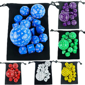 15kom Polyhedral Dice Set s vrećicom D3-D100 6 boja za DND igru RPG društvene igre Dodaci Hobiji Blagdanski dar