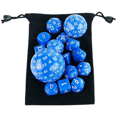 15kom Polyhedral Dice Set s vrećicom D3-D100 6 boja za DND igru RPG društvene igre Dodaci Hobiji Blagdanski dar
