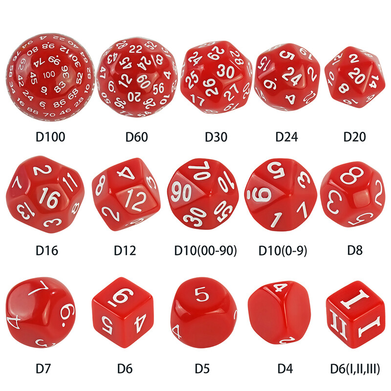 15kom Polyhedral Dice Set s vrećicom D3-D100 6 boja za DND igru RPG društvene igre Dodaci Hobiji Blagdanski dar