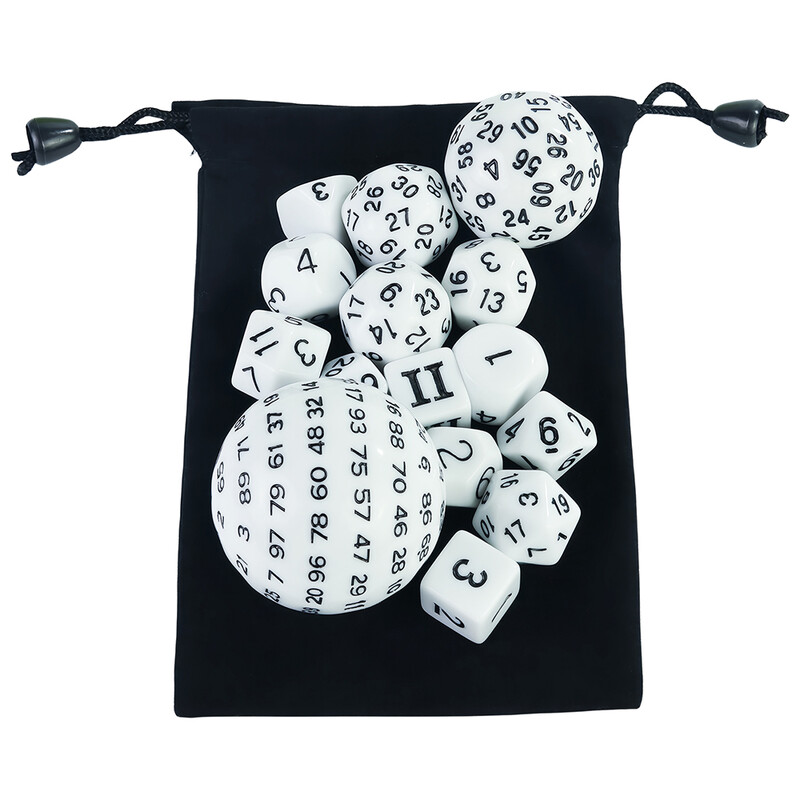 15kom Polyhedral Dice Set s vrećicom D3-D100 6 boja za DND igru RPG društvene igre Dodaci Hobiji Blagdanski dar