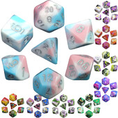 Pretty Colour Game Dice 7Pcs - savršen dar za ljubitelje DND dodataka za društvene igre