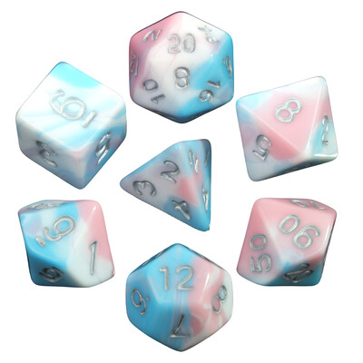 Pretty Colour Game Dice 7Pcs - savršen dar za ljubitelje DND dodataka za društvene igre