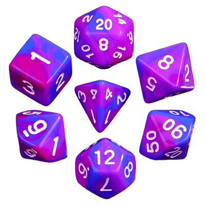 Pretty Colour Game Dice 7Pcs - savršen dar za ljubitelje DND dodataka za društvene igre