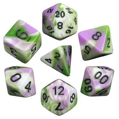 Pretty Colour Game Dice 7Pcs - savršen dar za ljubitelje DND dodataka za društvene igre