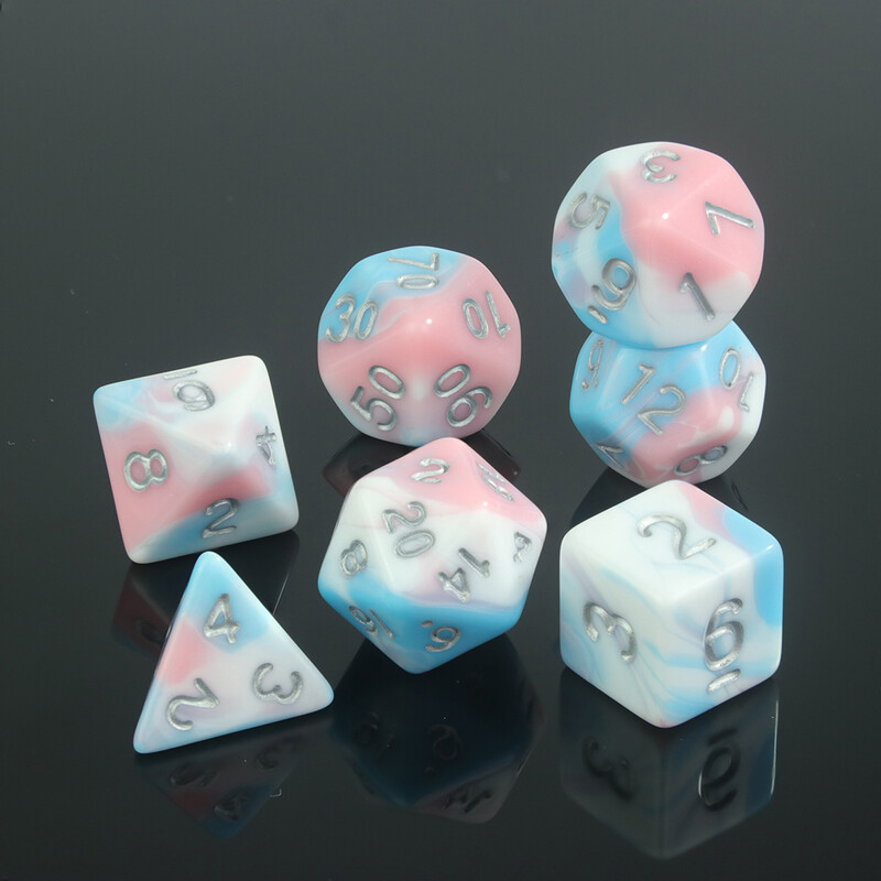 Pretty Colour Game Dice 7Pcs - savršen dar za ljubitelje DND dodataka za društvene igre