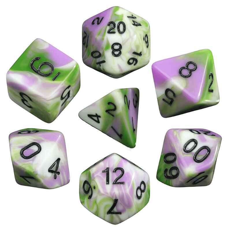 Pretty Colour Game Dice 7Pcs - savršen dar za ljubitelje DND dodataka za društvene igre
