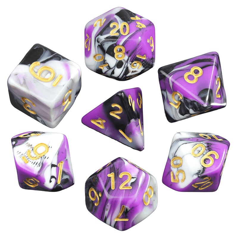 Pretty Colour Game Dice 7Pcs - savršen dar za ljubitelje DND dodataka za društvene igre