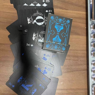 Fekete Kék Játékkártya Társasjátékok Gyerek Gyerek Játékok Ajándék 5,7cmX8,9cm Piros Arany Vízálló PVC Magic Poker Pakli Kártyajáték készlet