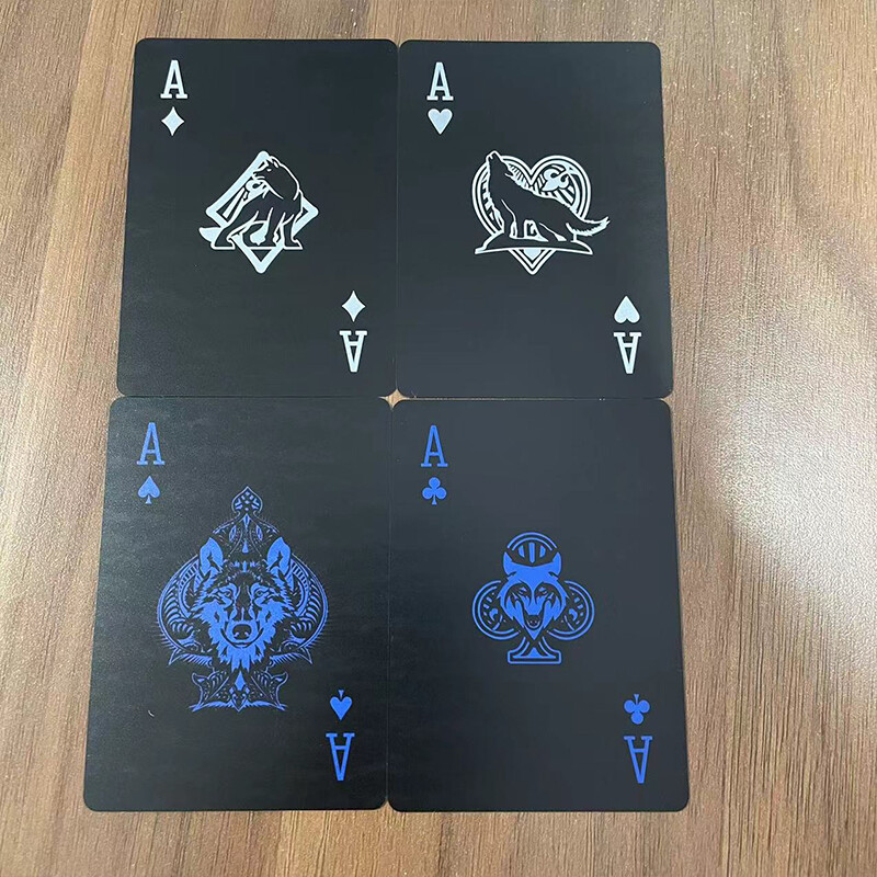 Fekete Kék Játékkártya Társasjátékok Gyerek Gyerek Játékok Ajándék 5,7cmX8,9cm Piros Arany Vízálló PVC Magic Poker Pakli Kártyajáték készlet