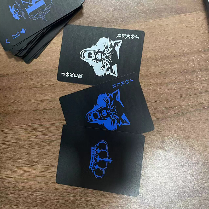 Fekete Kék Játékkártya Társasjátékok Gyerek Gyerek Játékok Ajándék 5,7cmX8,9cm Piros Arany Vízálló PVC Magic Poker Pakli Kártyajáték készlet