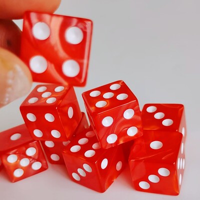 10pc/lot D6 kockica 6 lica kockica kockarnica stolna igra kockice četvrtastog ruba mramorne kockice s perlama D6 16mm igračke kockice za kasino