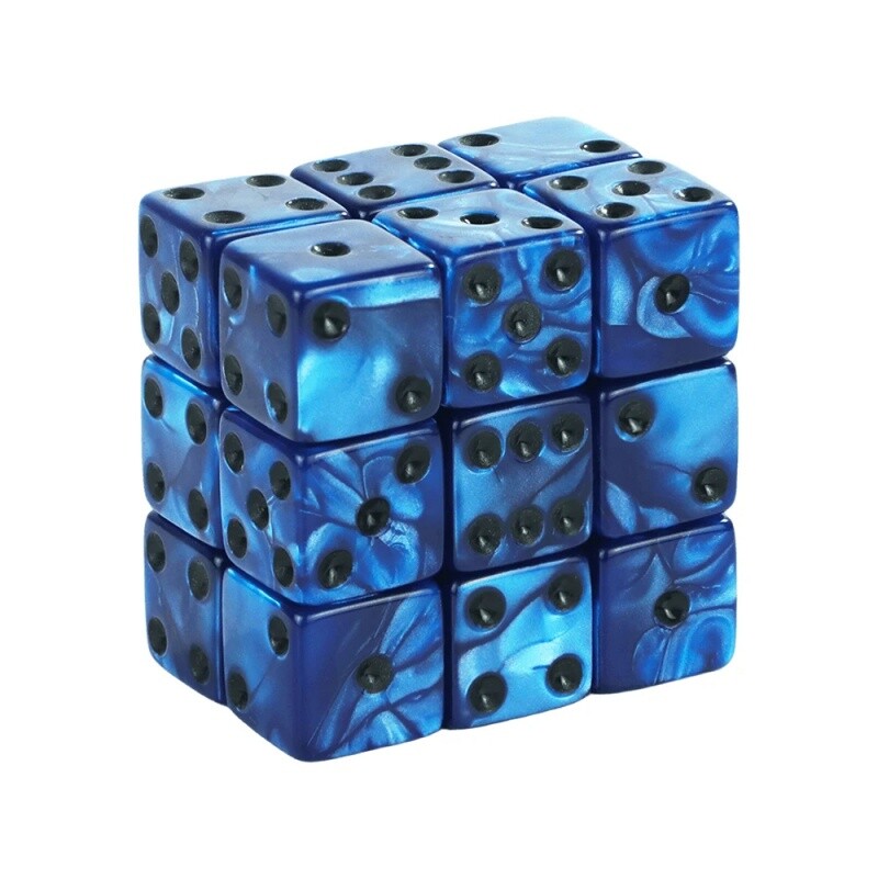 10pc/lot D6 kockica 6 lica kockica kockarnica stolna igra kockice četvrtastog ruba mramorne kockice s perlama D6 16mm igračke kockice za kasino