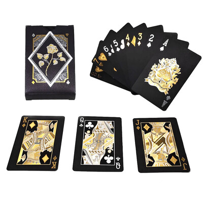 1 Deck Black Plastic Water Proof Poker Cards Glod Silver Playing Cards Home Board Game Family Home Gift игральные карты