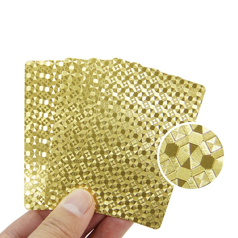 1 balíček čiernych plastových vodotesných pokrových kariet, zlaté strieborné hracie karty, domáce stolové hry, rodinné darčeky do domácnosti, hracie karty