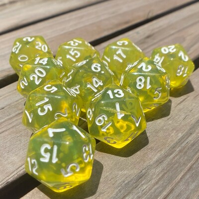 10 komada kockica s 20 lica DND kockica akrilnih D20 kompleta kockica prozirnih boja D20 stolnih kockica za igru