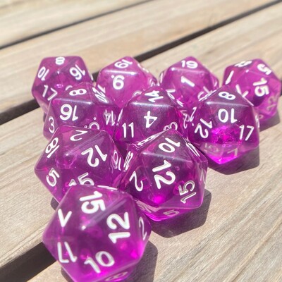 10 komada kockica s 20 lica DND kockica akrilnih D20 kompleta kockica prozirnih boja D20 stolnih kockica za igru