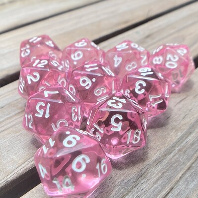 10 komada kockica s 20 lica DND kockica akrilnih D20 kompleta kockica prozirnih boja D20 stolnih kockica za igru