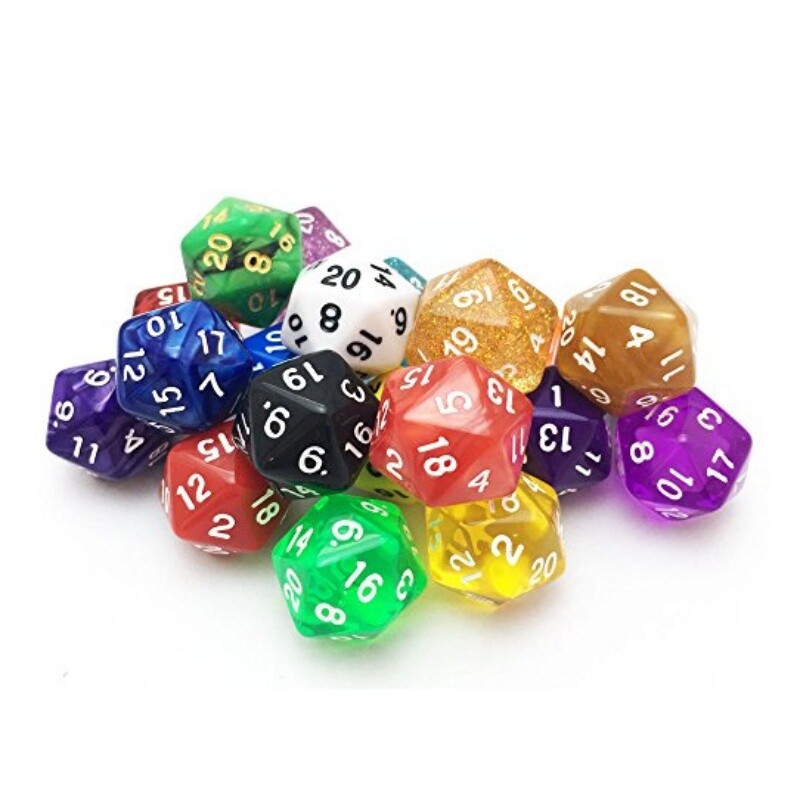 10 komada kockica s 20 lica DND kockica akrilnih D20 kompleta kockica prozirnih boja D20 stolnih kockica za igru