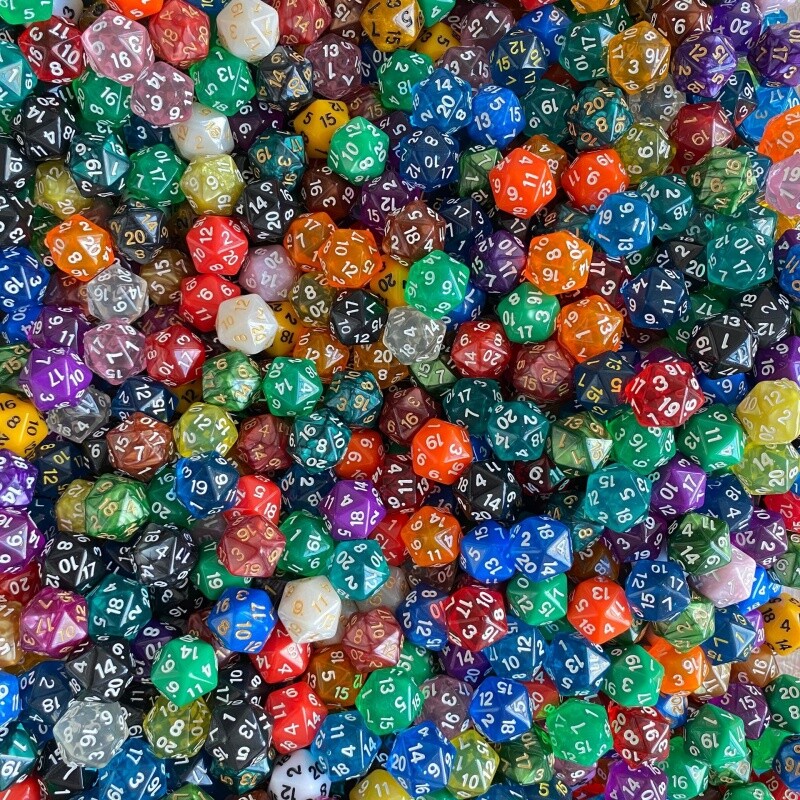 10 komada kockica s 20 lica DND kockica akrilnih D20 kompleta kockica prozirnih boja D20 stolnih kockica za igru