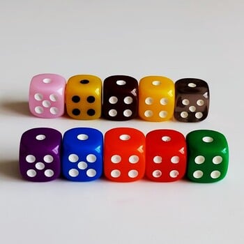 50 ΤΕΜ/Σετ Καθαρό Χρώμα 12mm D6 Cube Dice Μαζικά ζάρια Στρογγυλή άκρη Ακρυλικά Ζάρια Ρόλος 6 Πρόσωπα για Καζίνο Ζάρια Επιτραπέζιο παιχνίδι