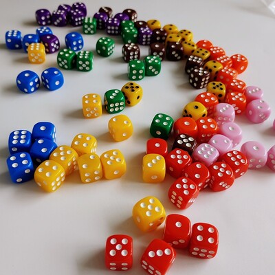 50PCS/Set Pure Color 12mm D6 kockaste kocke Bulk Dice Okrugli rub Akrilne kockice Uloga 6 lica za kockarnicu Društvena igra
