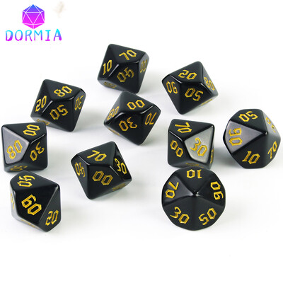 Kockice s 10 stranica Role Play Dice Visokokvalitetni materijal D10 Dice (00-90) Nevjerojatni retro stilovi fontova za igranje uloga