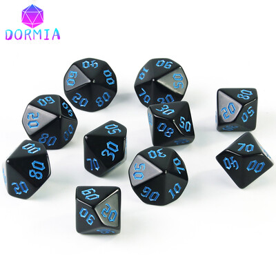 Kockice s 10 stranica Role Play Dice Visokokvalitetni materijal D10 Dice (00-90) Nevjerojatni retro stilovi fontova za igranje uloga