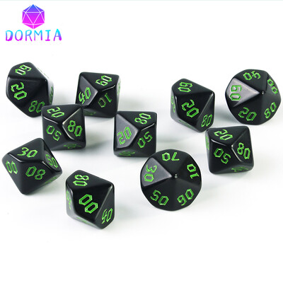 Kockice s 10 stranica Role Play Dice Visokokvalitetni materijal D10 Dice (00-90) Nevjerojatni retro stilovi fontova za igranje uloga