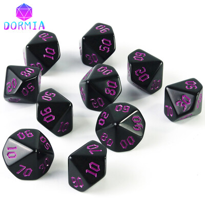 Kockice s 10 stranica Role Play Dice Visokokvalitetni materijal D10 Dice (00-90) Nevjerojatni retro stilovi fontova za igranje uloga