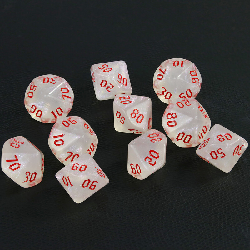 Kockice s 10 stranica Role Play Dice Visokokvalitetni materijal D10 Dice (00-90) Nevjerojatni retro stilovi fontova za igranje uloga