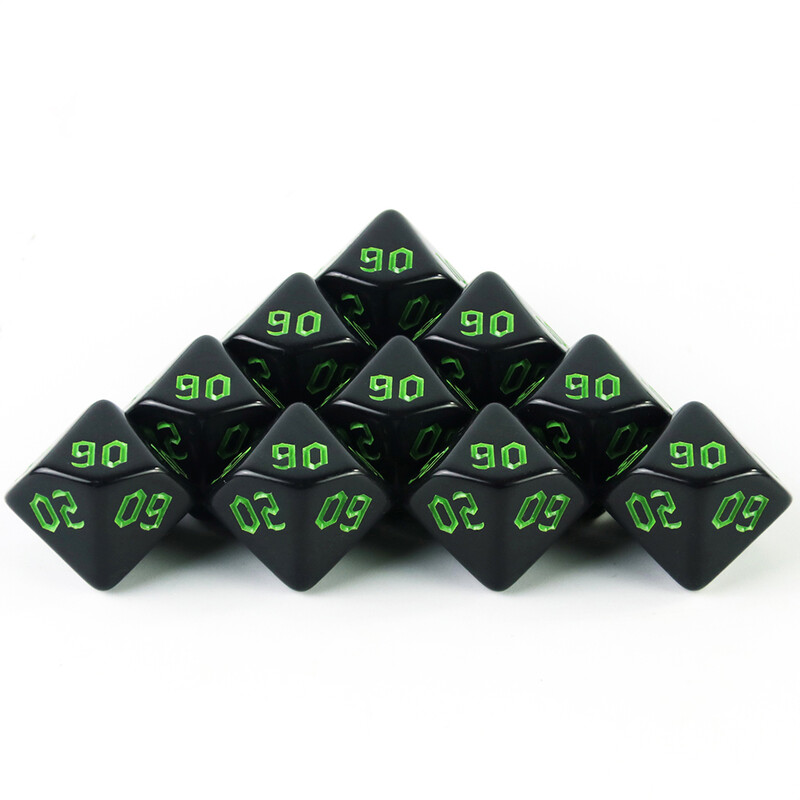 Kockice s 10 stranica Role Play Dice Visokokvalitetni materijal D10 Dice (00-90) Nevjerojatni retro stilovi fontova za igranje uloga