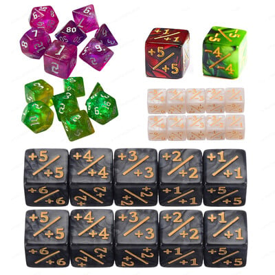 10Pcs 16mm 6 Side Dice Counters Counting Dice +1/-1 Dice Kids Toy For Magic The Gathering Game Card Gaming