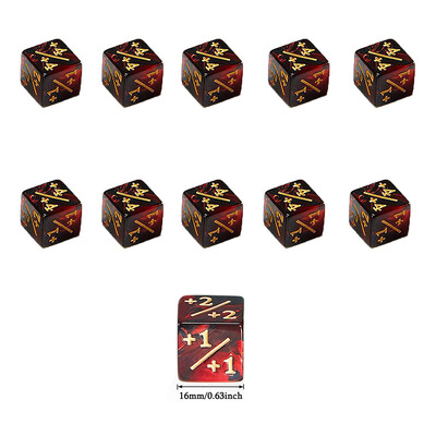 10 vnt 16 mm 6 šoniniai kauliukų skaitikliai Skaičiavimo kauliukai +1/-1 kauliukų vaikų žaislas magijai Susirinkimo žaidimas Kortų žaidimai