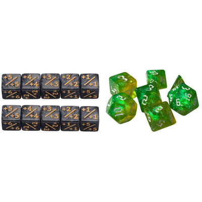 10 vnt 16 mm 6 šoniniai kauliukų skaitikliai Skaičiavimo kauliukai +1/-1 kauliukų vaikų žaislas magijai Susirinkimo žaidimas Kortų žaidimai