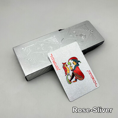 1 kaladė plastikinės pokerio kortos Rose Gold Sliver vandeniui atsparios kortos Namų stalo žaidimas šeimai